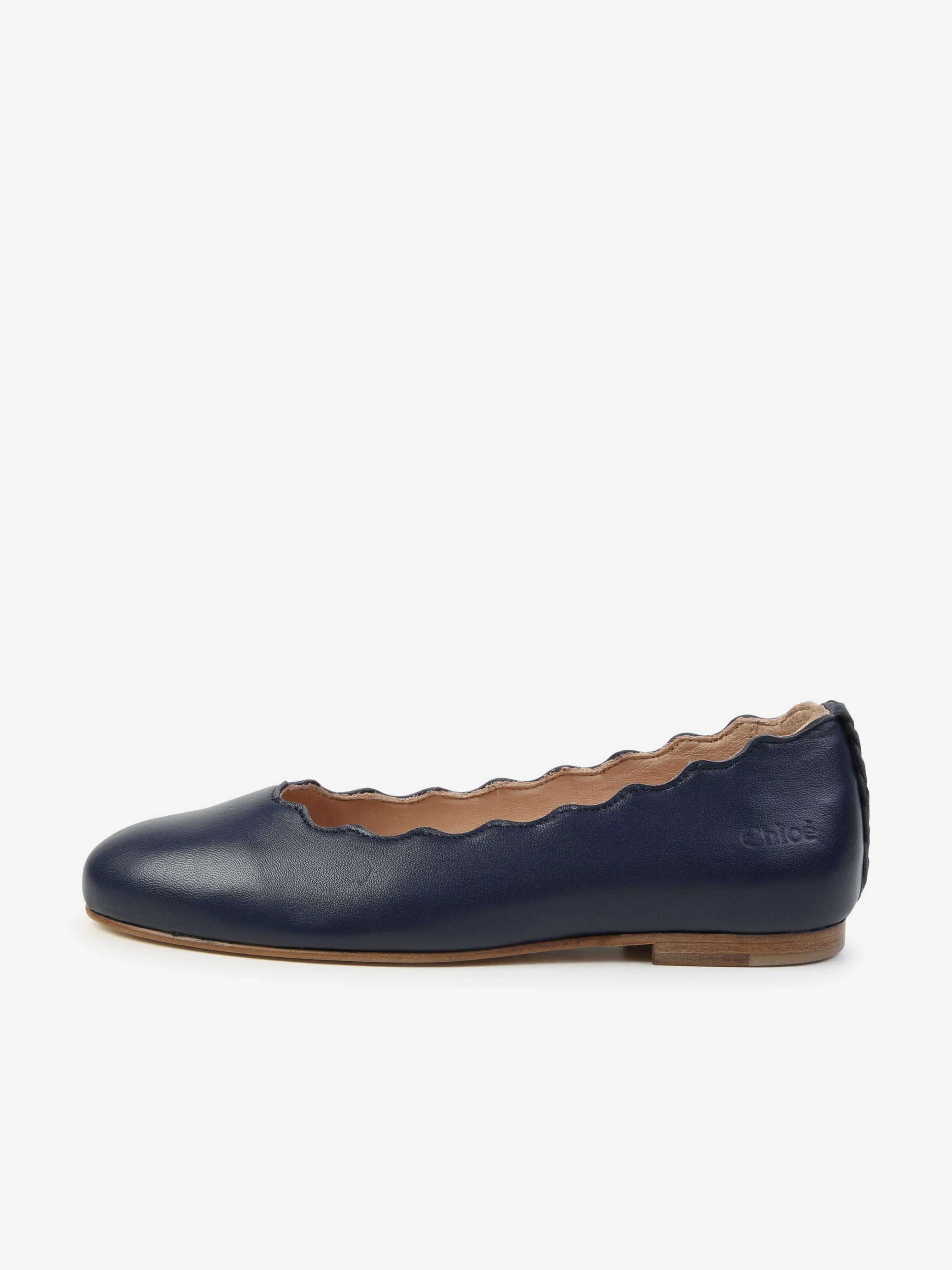 Chloé Ballerines en Cuir pour Filles en Bleu Marine