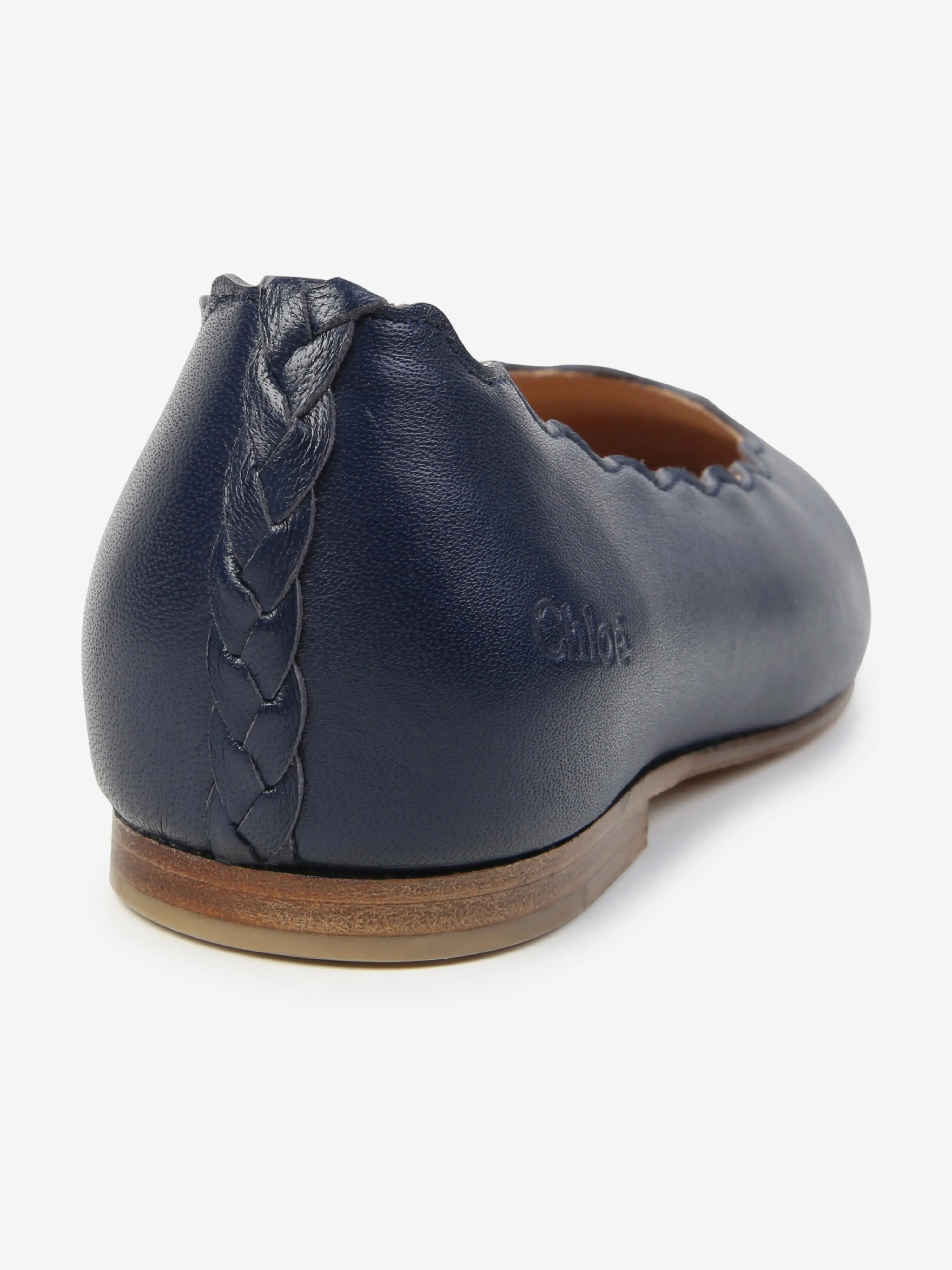 Chloé Ballerines en Cuir pour Filles en Bleu Marine