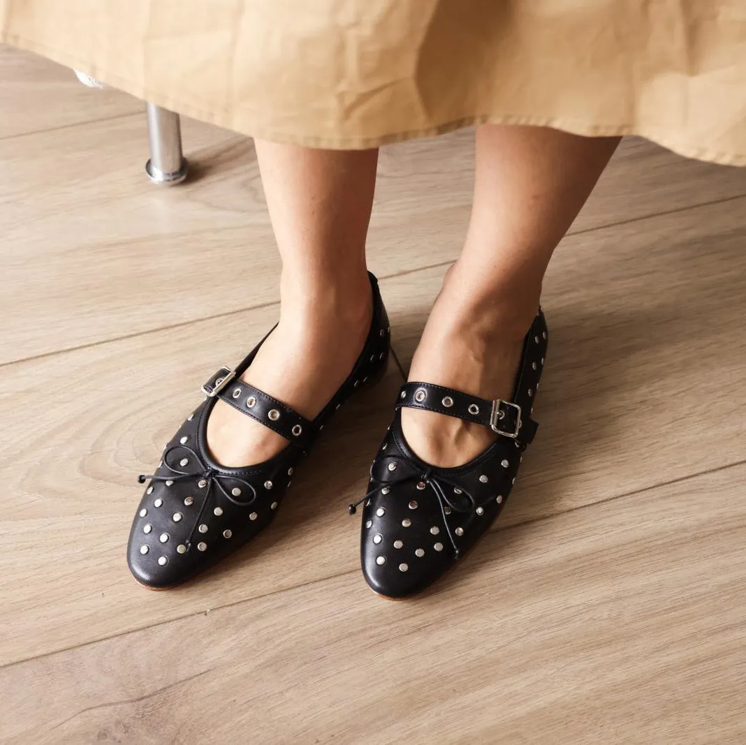 Ceinture à Boucle - Studs Noirs