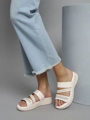 Ballerines en PU crème à enfiler (TC-ST-021-CRM)