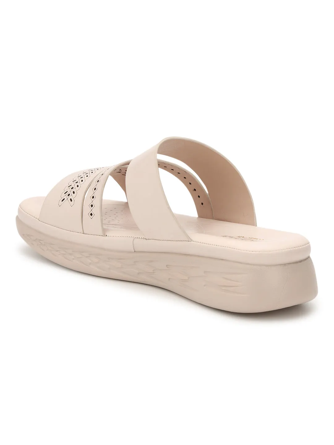 Ballerines en PU crème à enfiler (TC-ST-021-CRM)