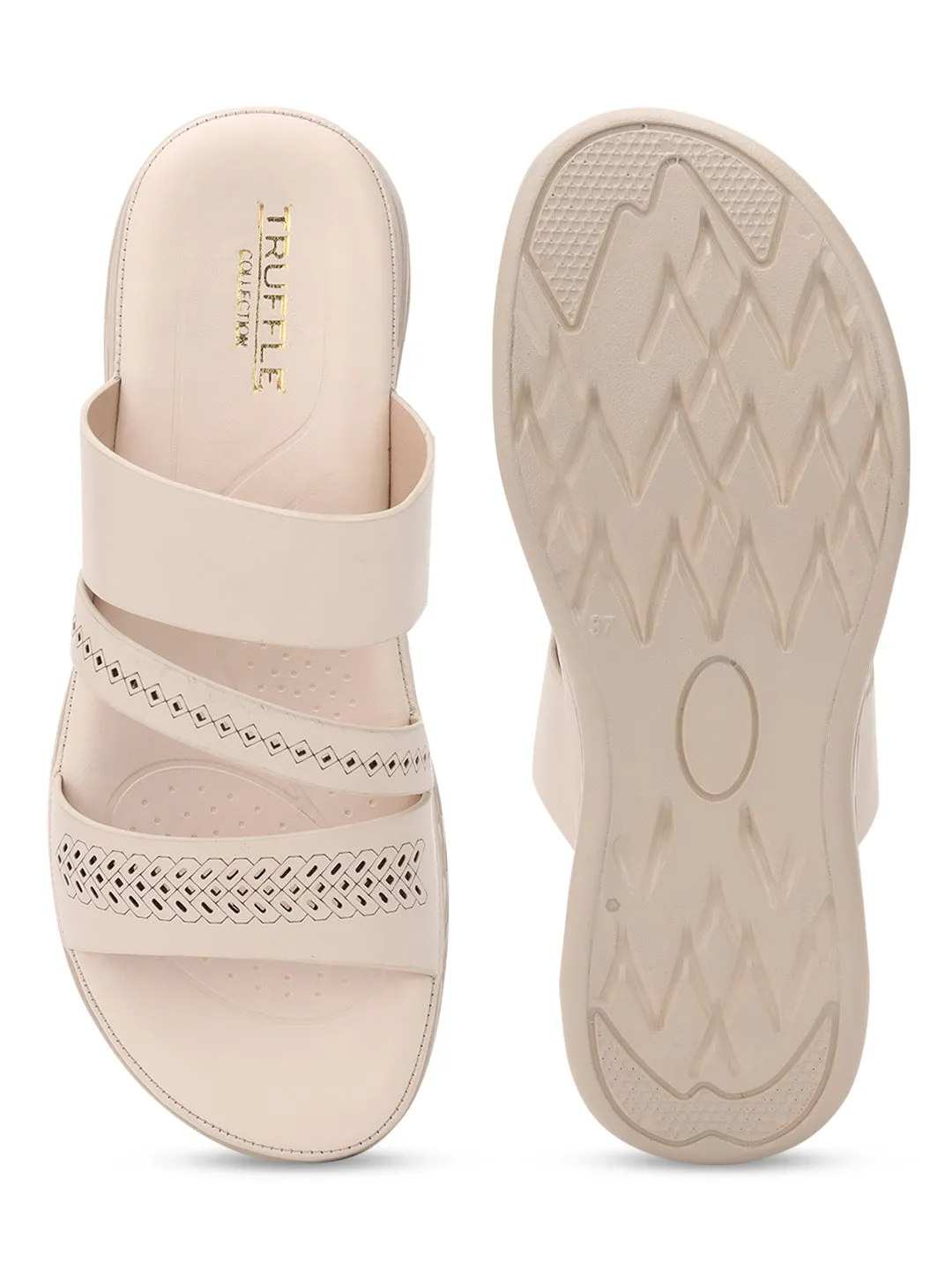 Ballerines en PU crème à enfiler (TC-ST-021-CRM)