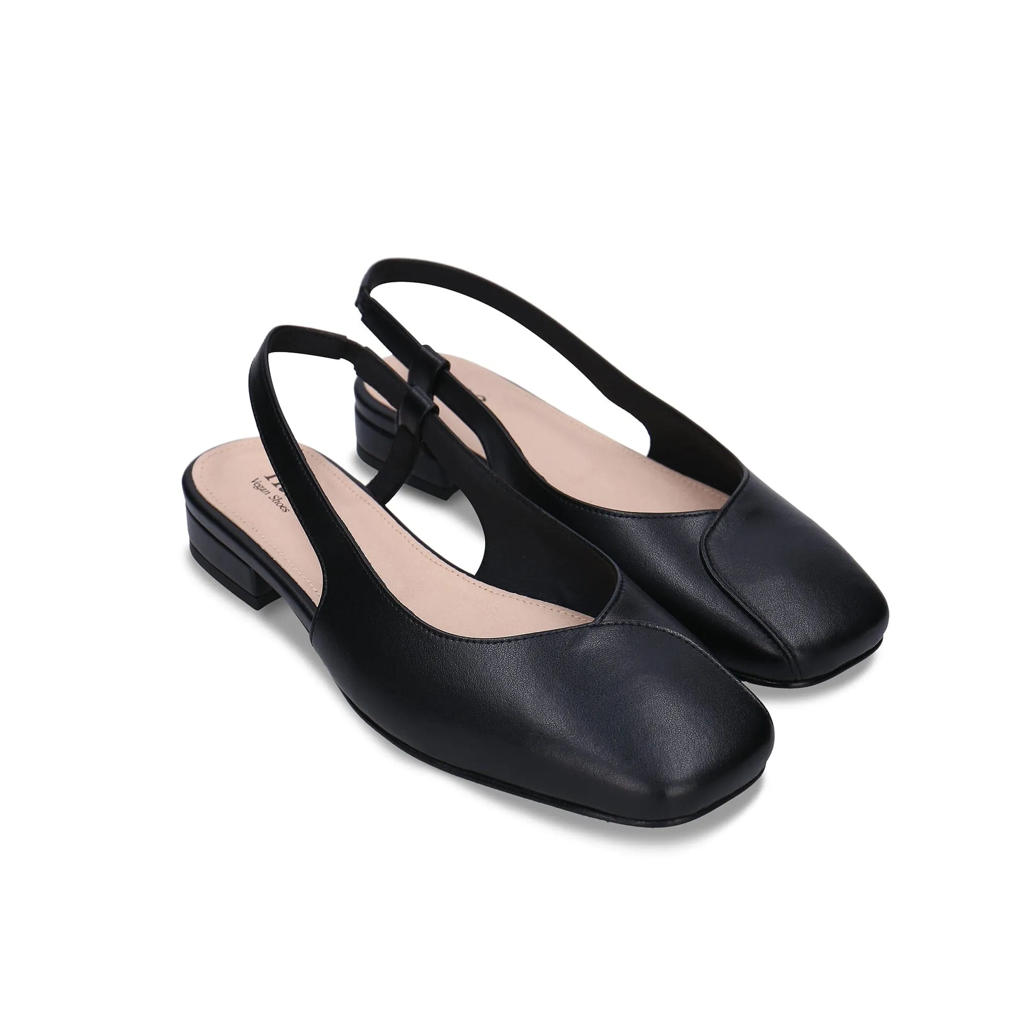 Escarpins Slingback Diana en Similicuir Vegan Pomme | Noir
