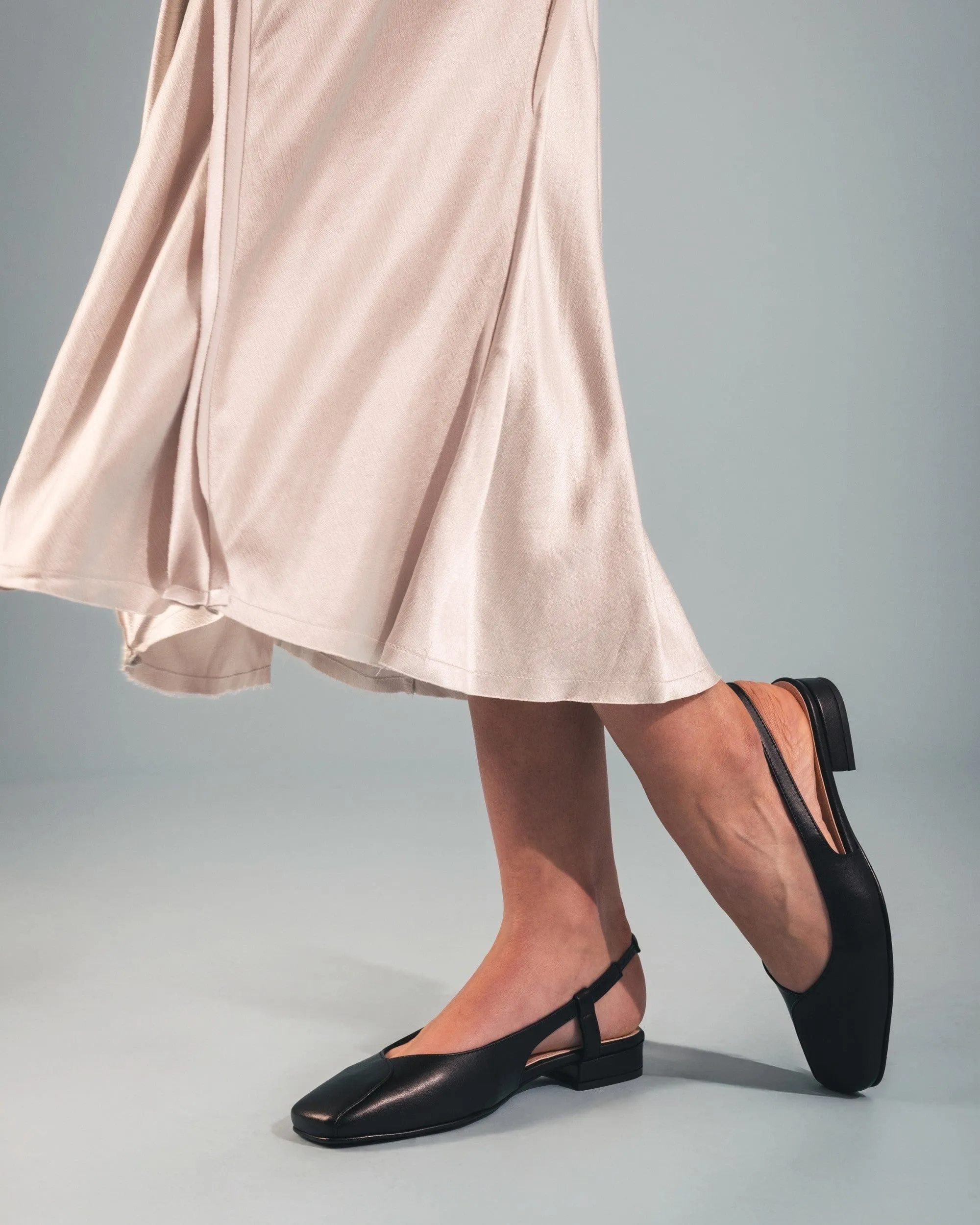 Escarpins Slingback Diana en Similicuir Vegan Pomme | Noir