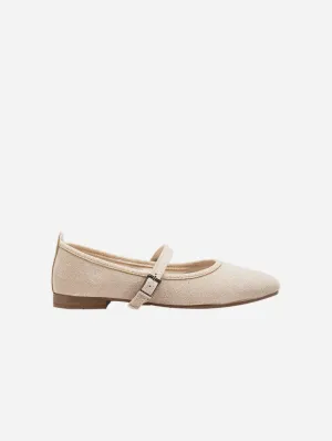 Escarpins Emilie Vegan en Suédine Mary Jane | Beige