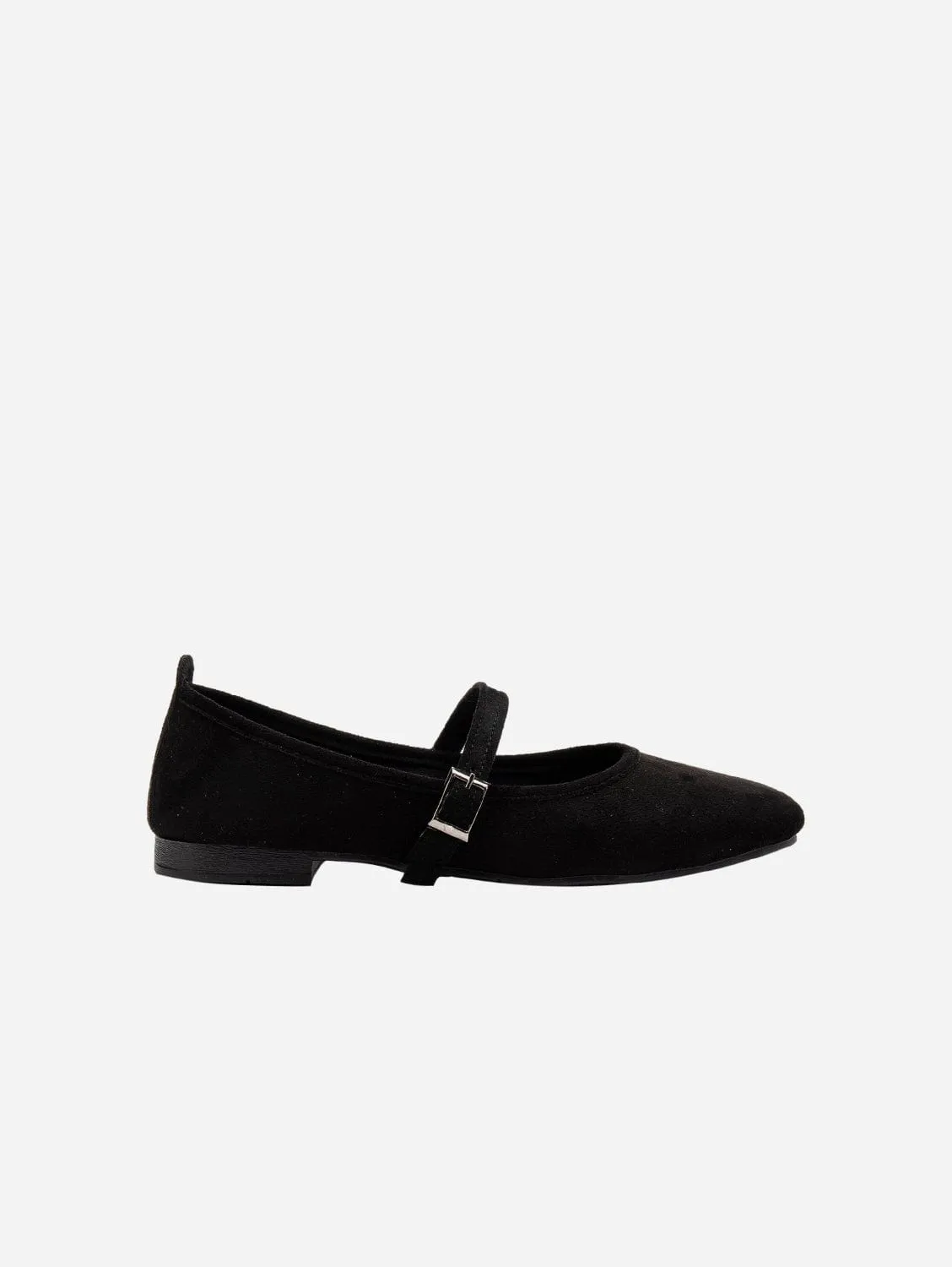 Emilie Ballerines Vegan en Suédine Mary Jane | Noir