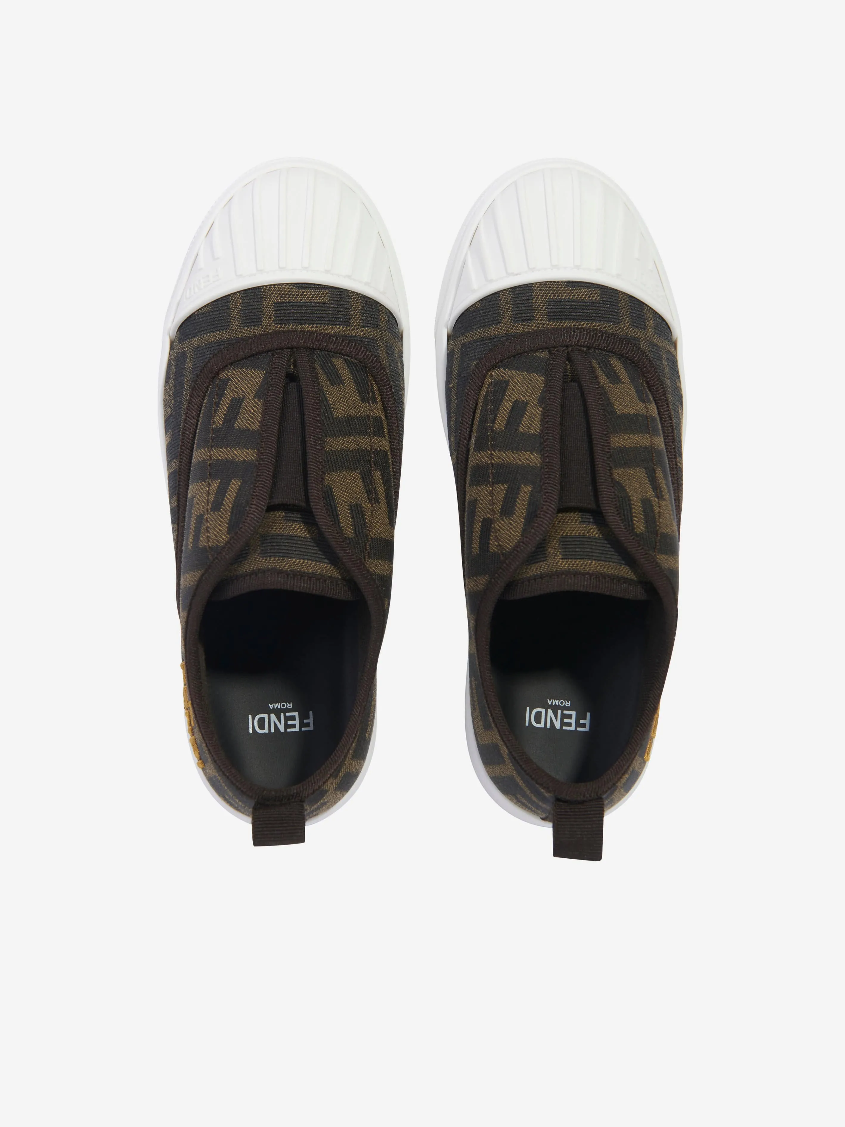 Baskets Fendi Kids à logo FF en marron