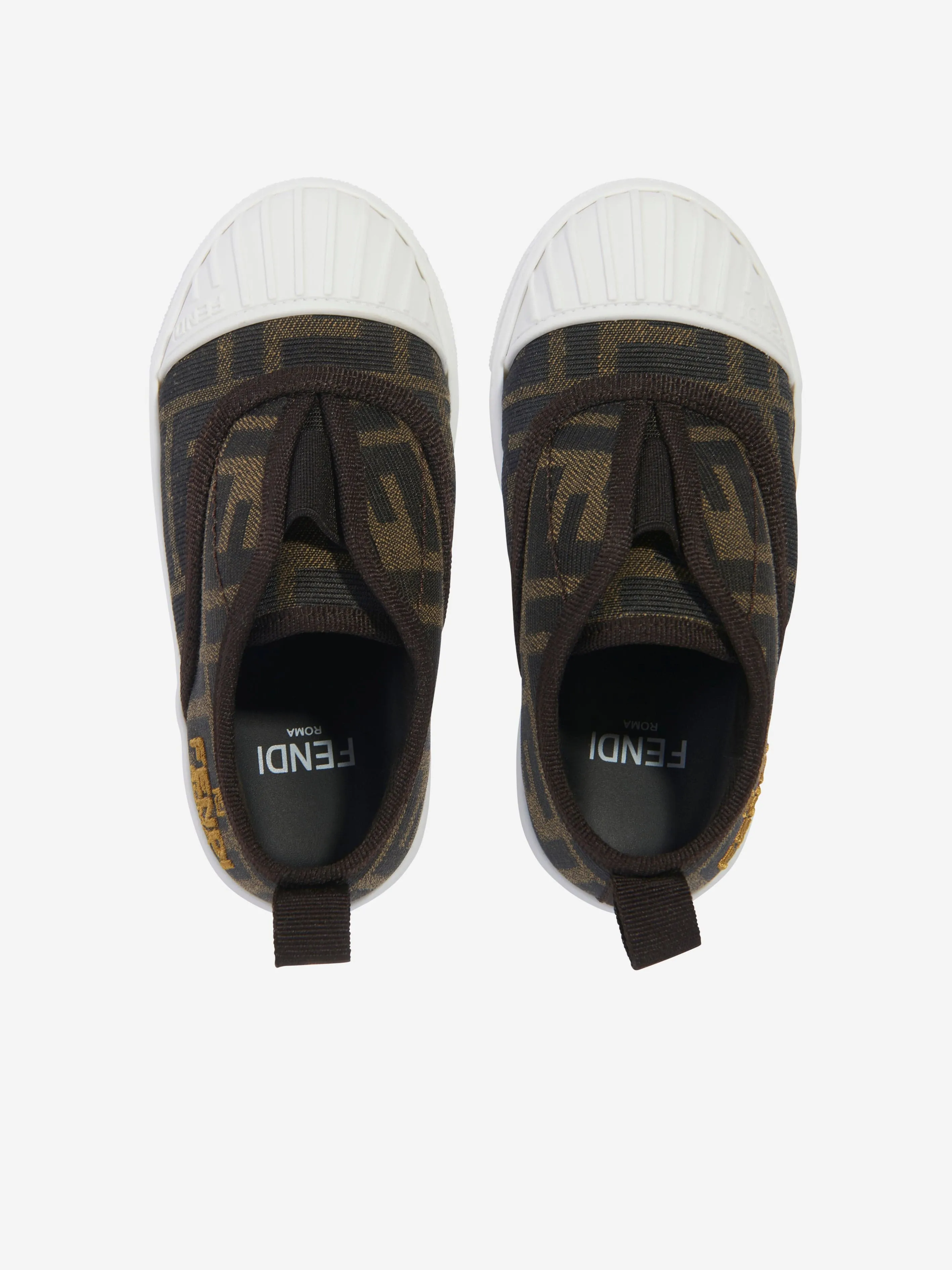 Baskets Fendi Kids à logo FF en marron