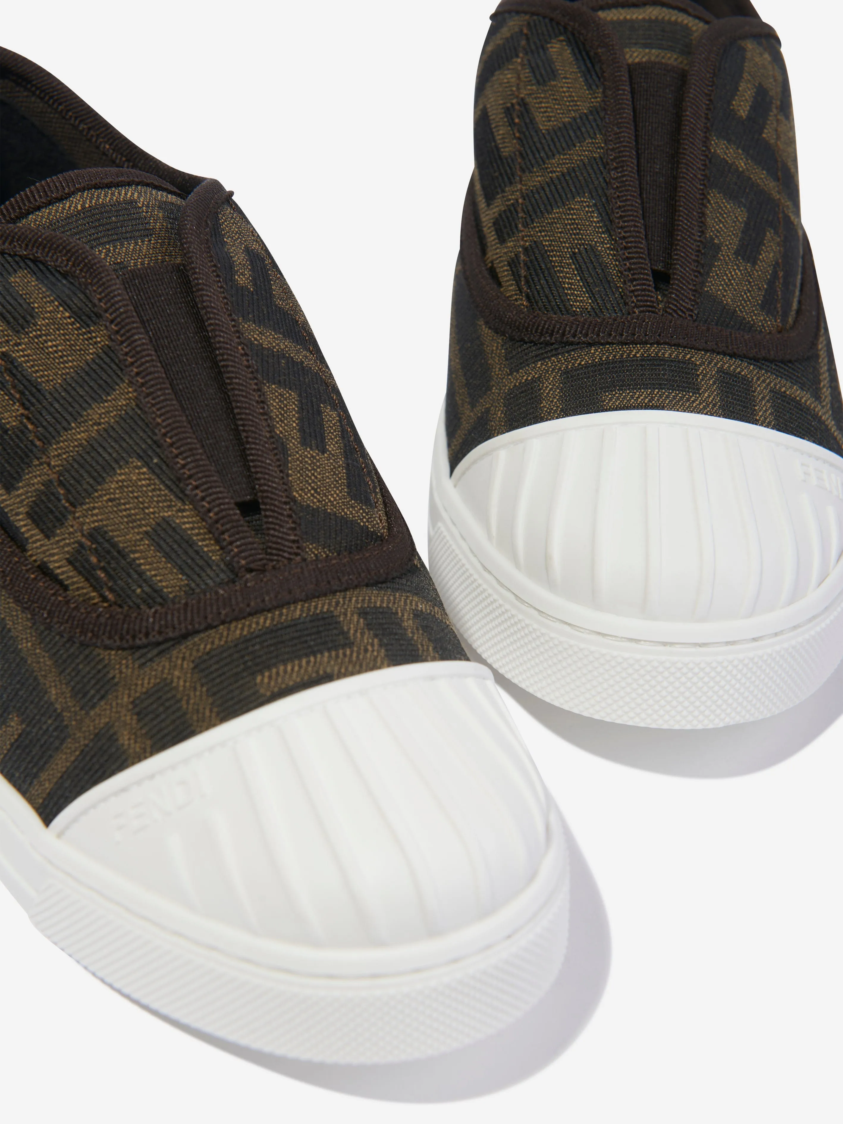 Baskets Fendi Kids à logo FF en marron
