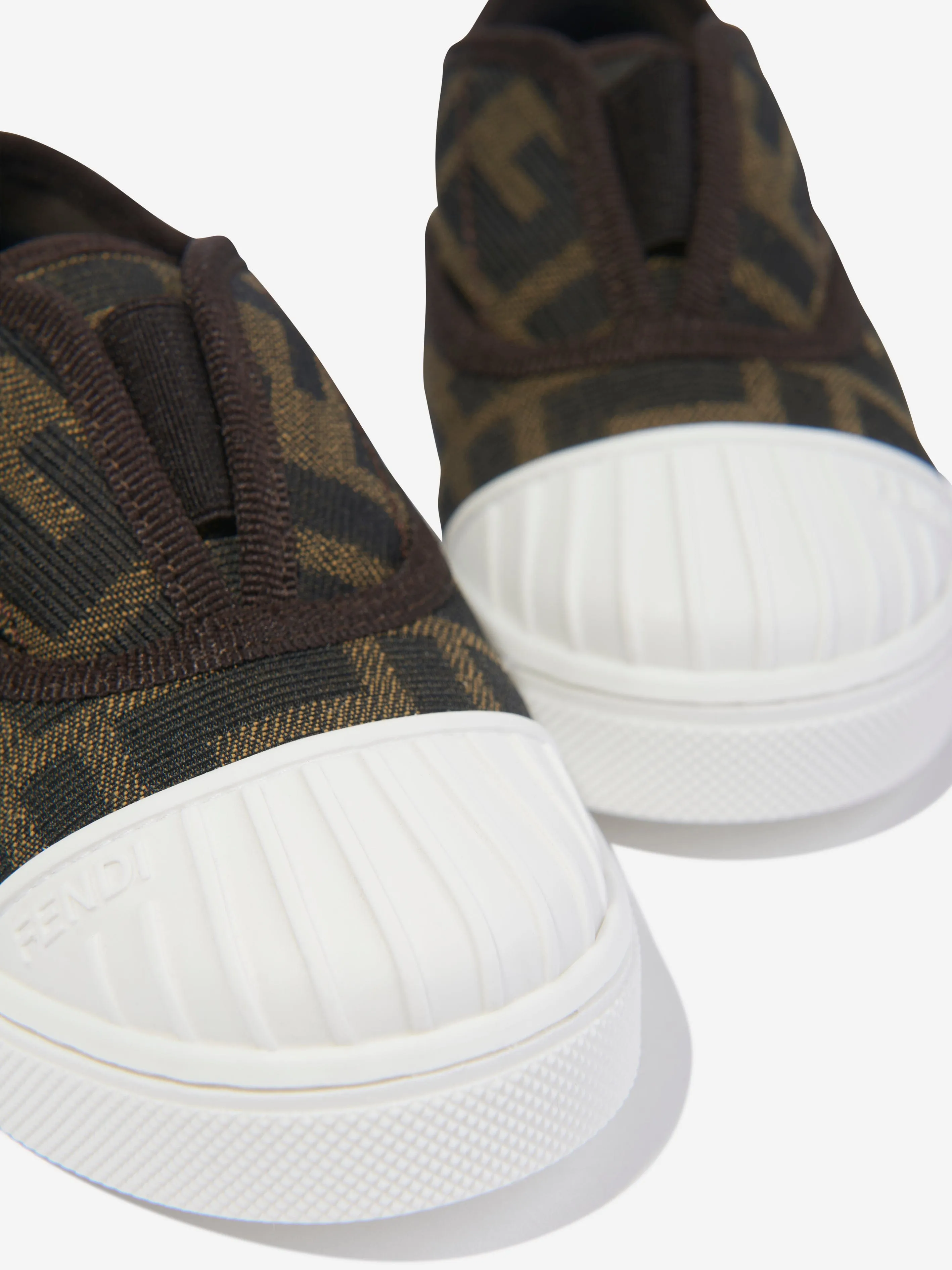 Baskets Fendi Kids à logo FF en marron