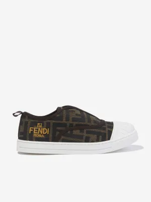 Baskets Fendi Kids à logo FF en marron