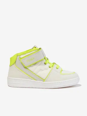Baskets en cuir Fendi Kids avec logo en ivoire