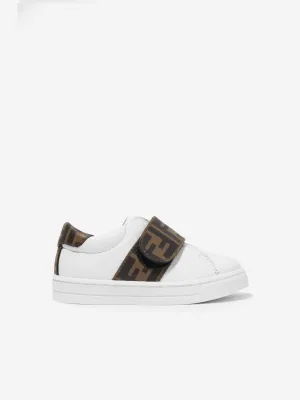 Baskets en cuir Fendi Kids avec logo en blanc