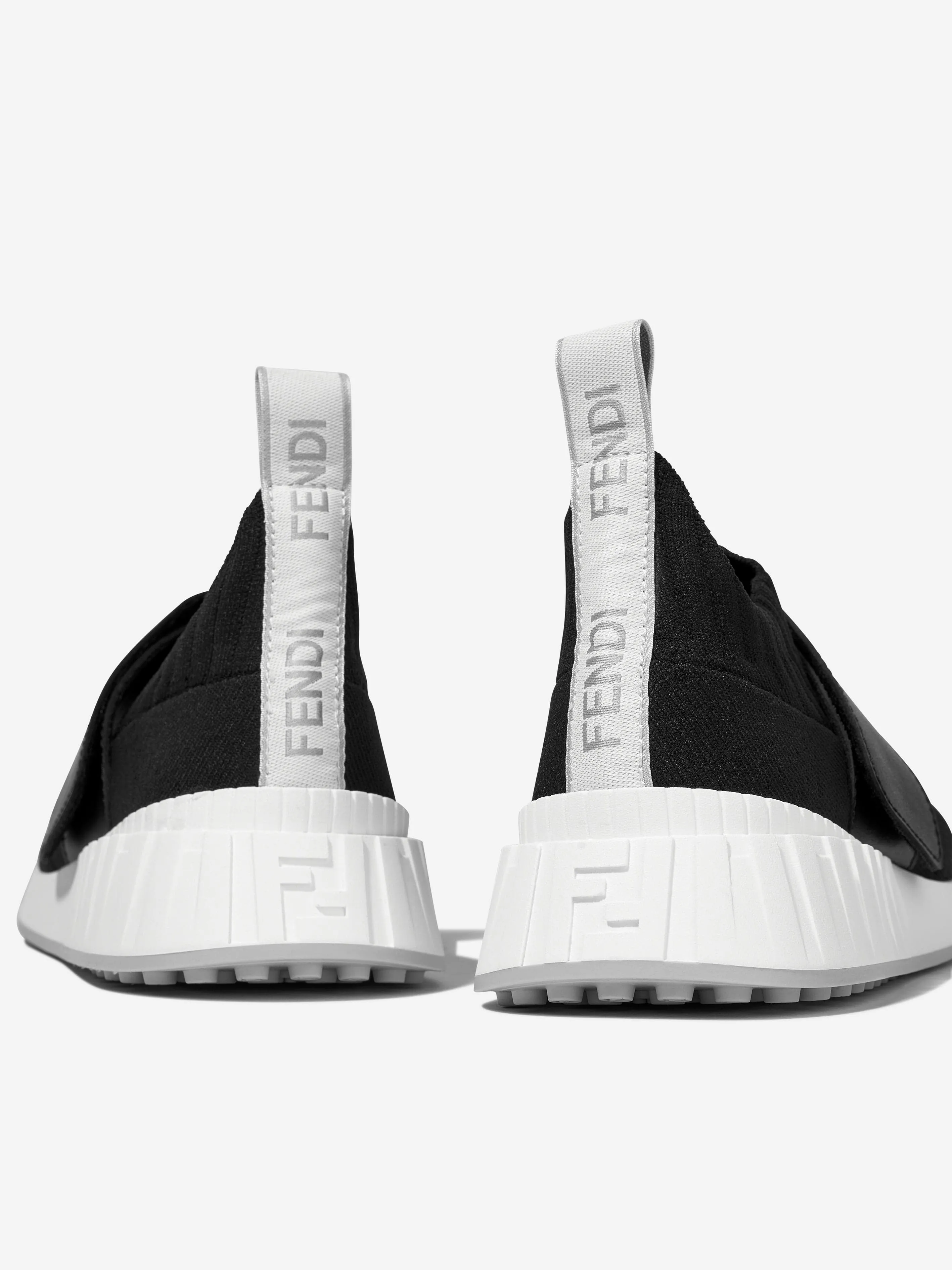 Fendi Kids Logo Slip On Trainers en Noir