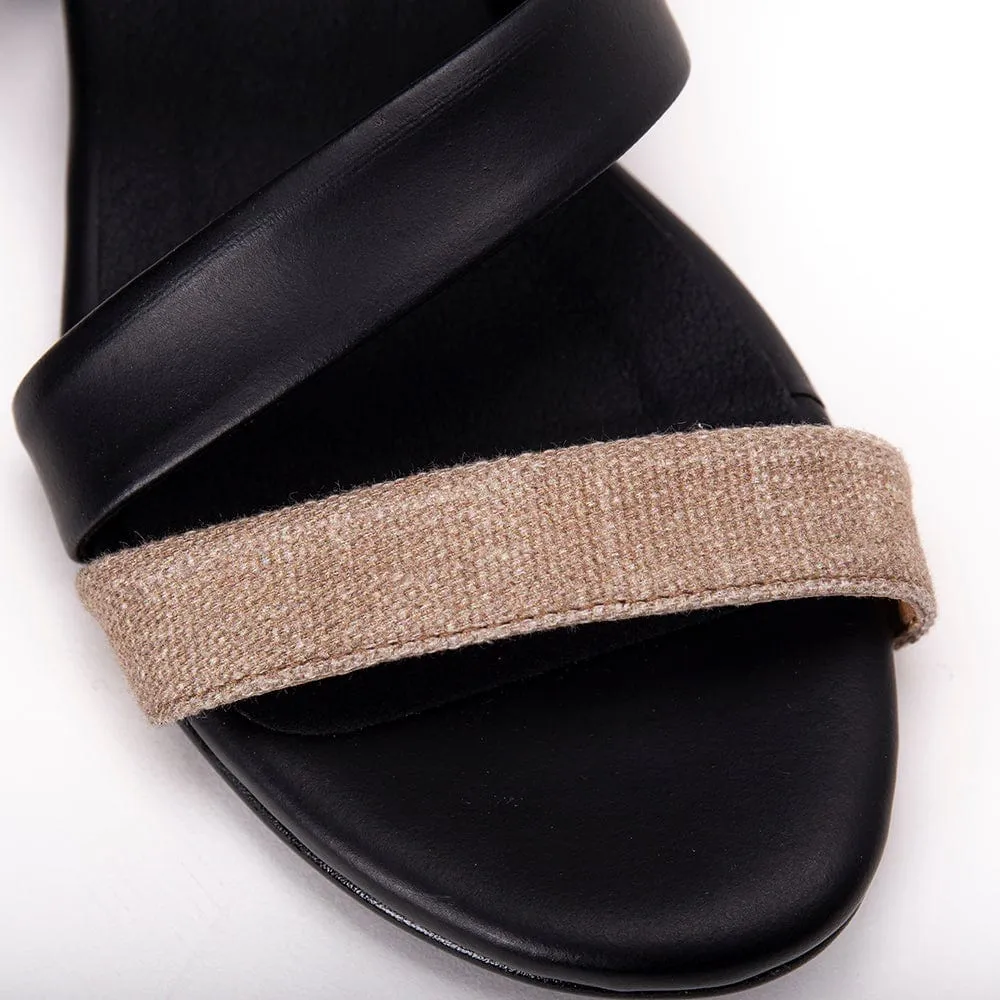 Sandales Femmes Finna en Simili-Cuir de Pomme Vegan | Noir