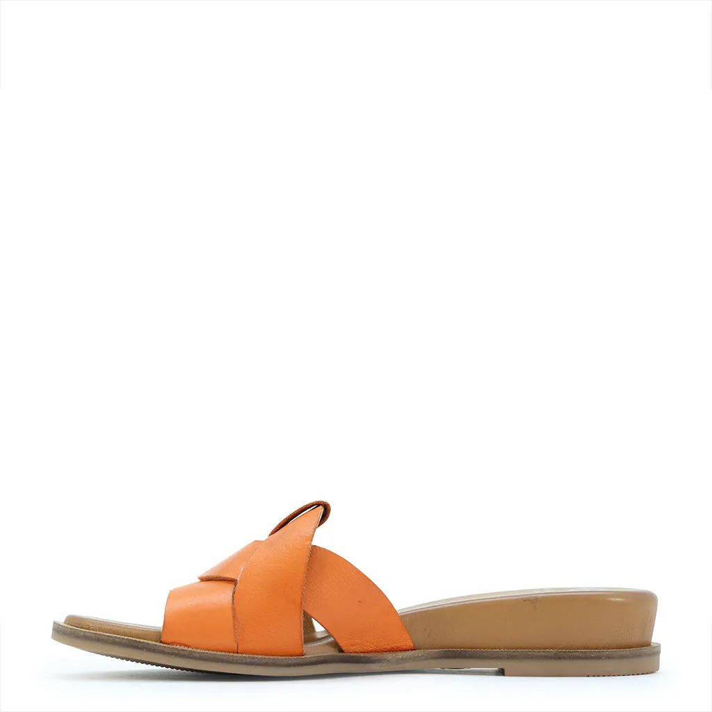 SANDALES SLIDE EN CUIR FLAMME