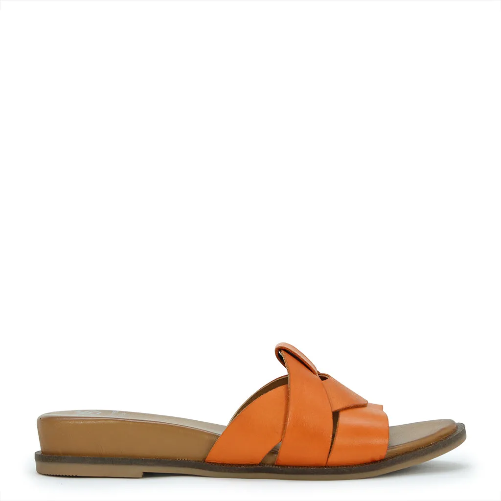 SANDALES SLIDE EN CUIR FLAMME