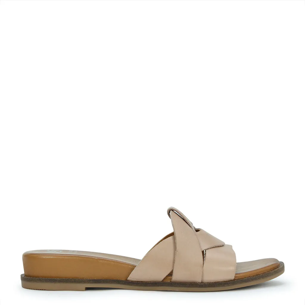 SANDALES SLIDE EN CUIR FLAMME