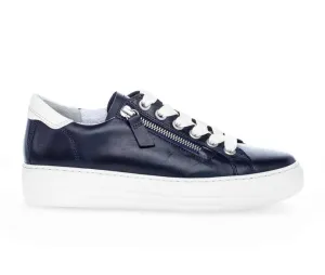 Chaussures de sport Gabor Platform à large ajustement avec fermeture éclair en bleu marine