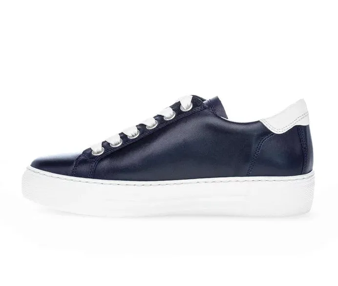 Chaussures de sport Gabor Platform à large ajustement avec fermeture éclair en bleu marine