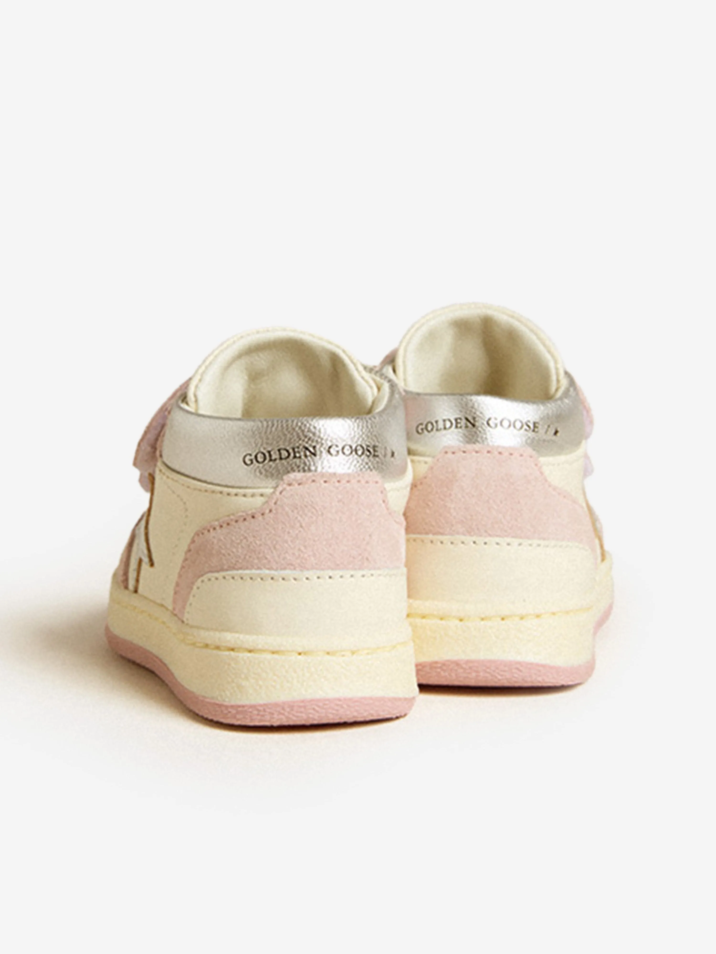 Baskets étoilées en cuir et daim pour filles en blanc - Juin
