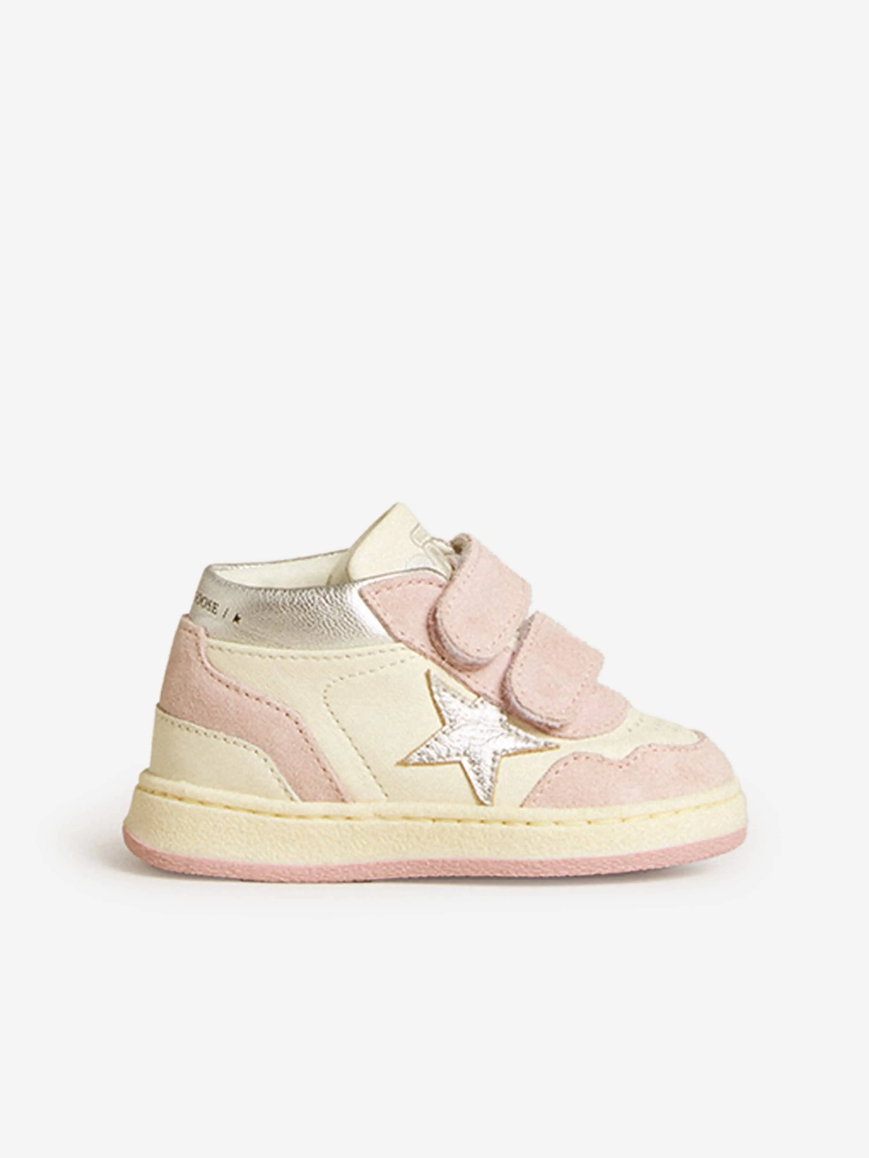 Baskets étoilées en cuir et daim pour filles en blanc - Juin