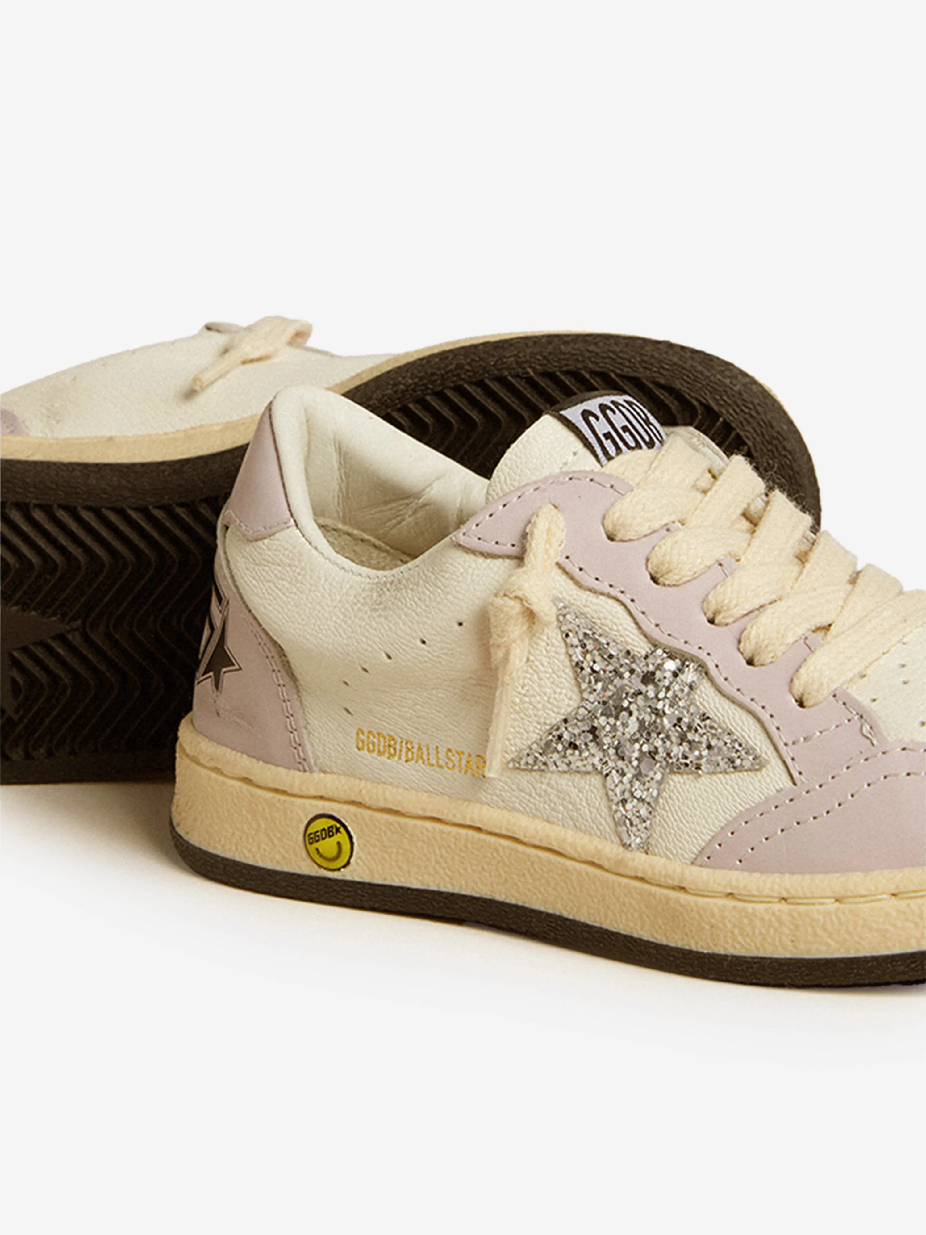 Baskets Ballstar en cuir pour filles en blanc
