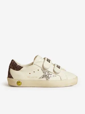 Baskets Classiques Old School en Cuir pour Filles en Blanc
