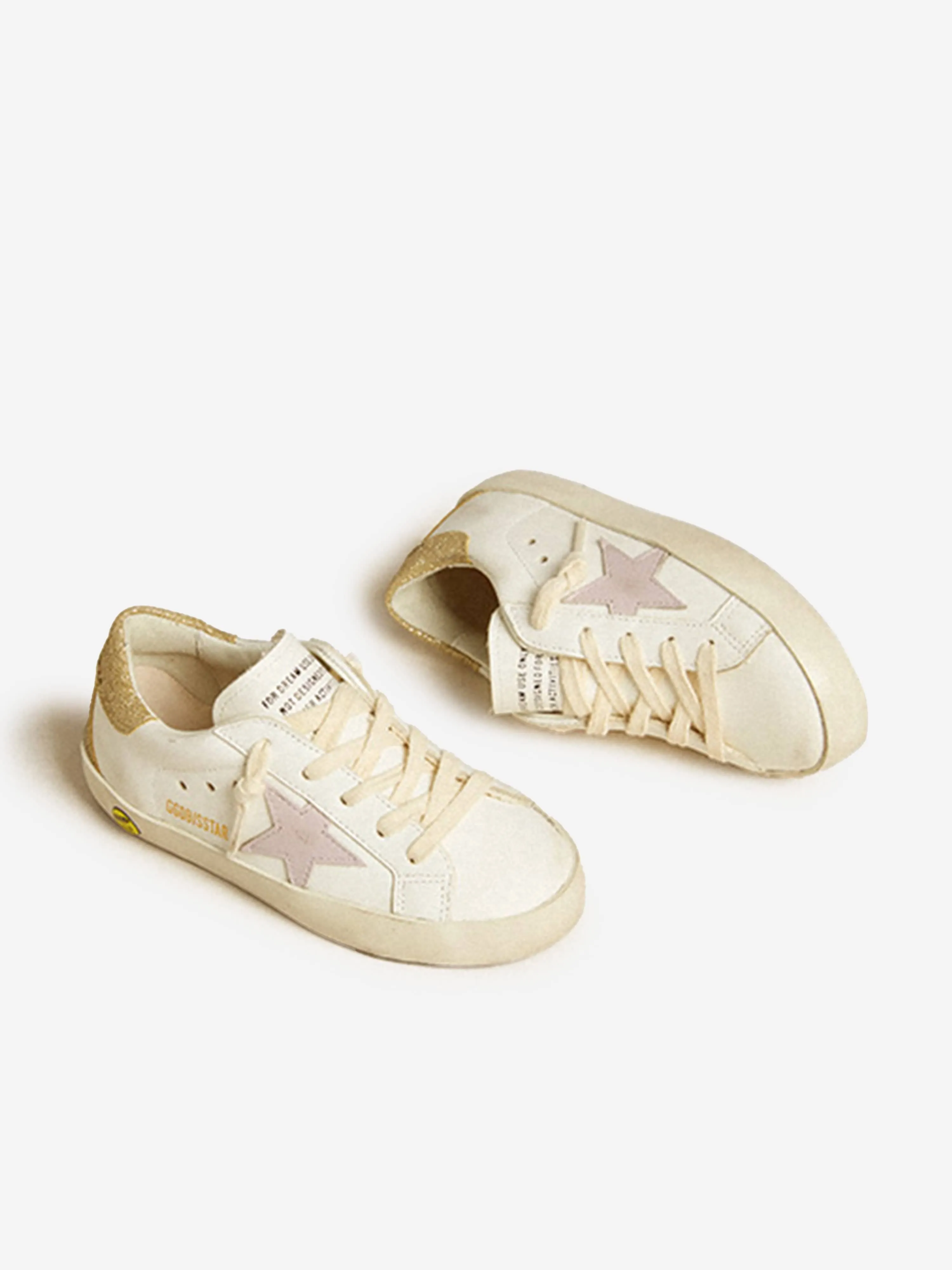 Baskets Classiques Super-Star en Cuir pour Filles en Blanc