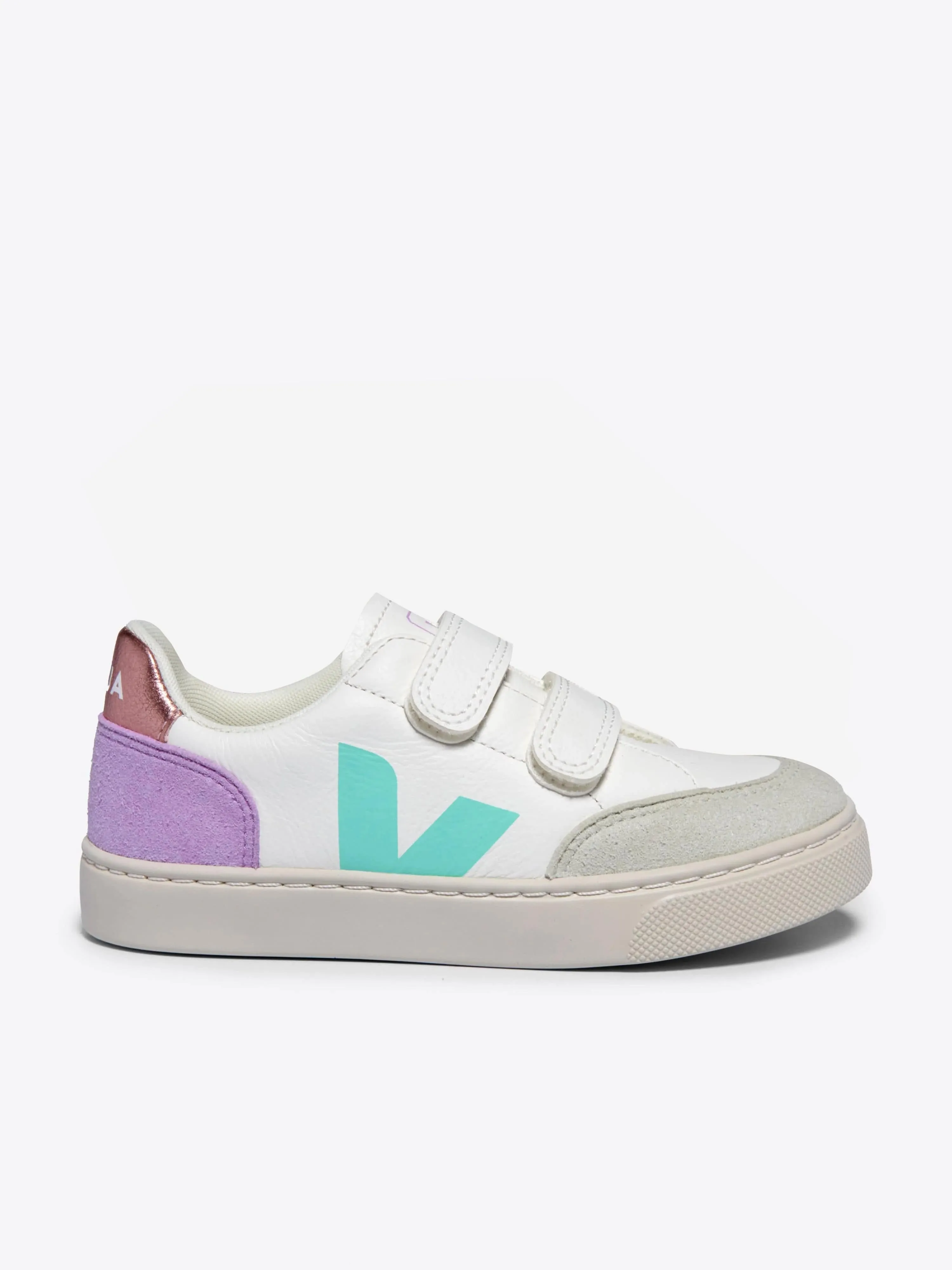 Baskets en cuir V-12 pour filles en blanc