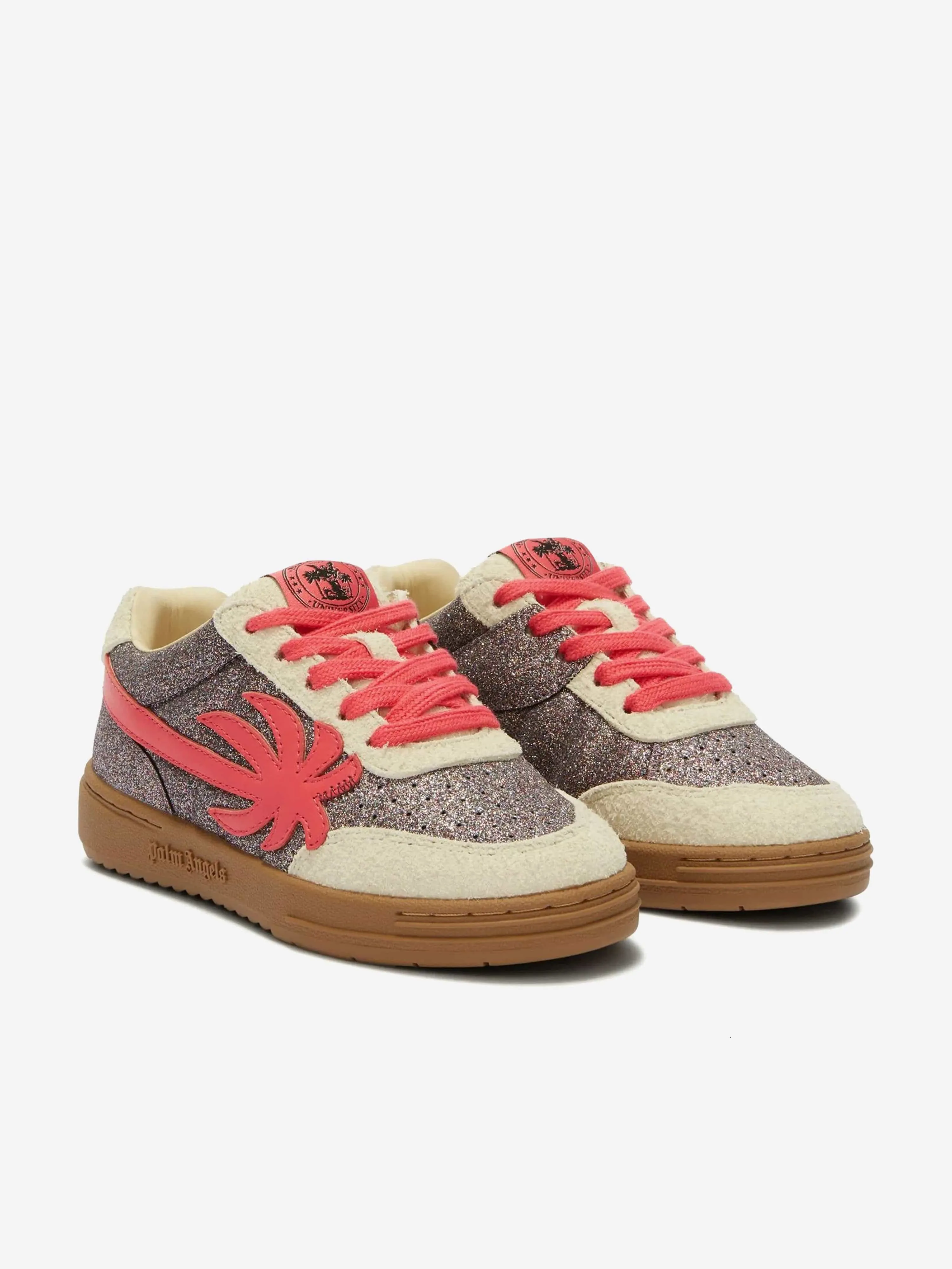 Baskets pailletées Palm Beach University pour filles en argent