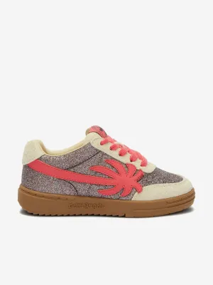 Baskets pailletées Palm Beach University pour filles en argent