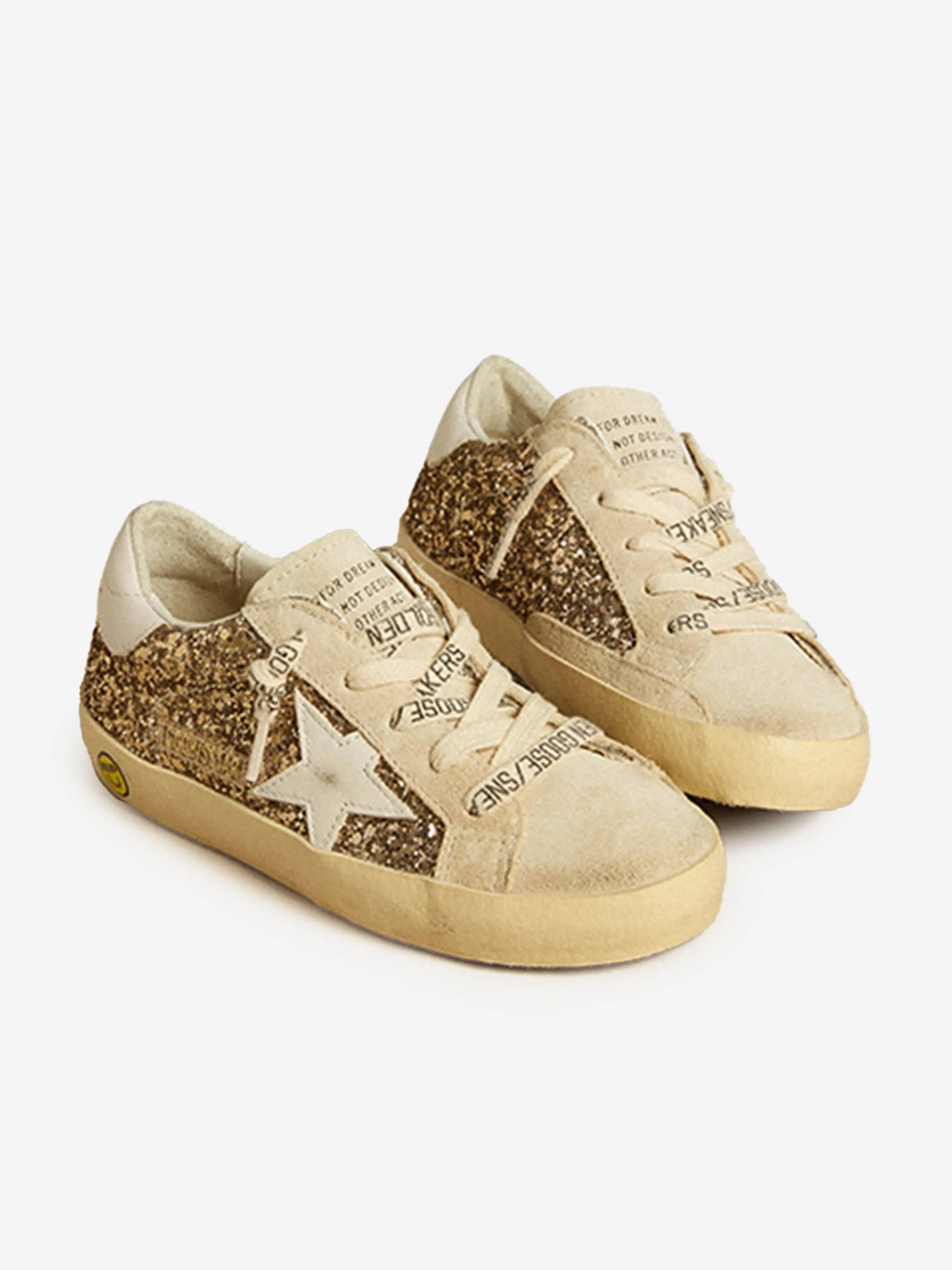Baskets Pailletées Super-Star pour Filles en Beige