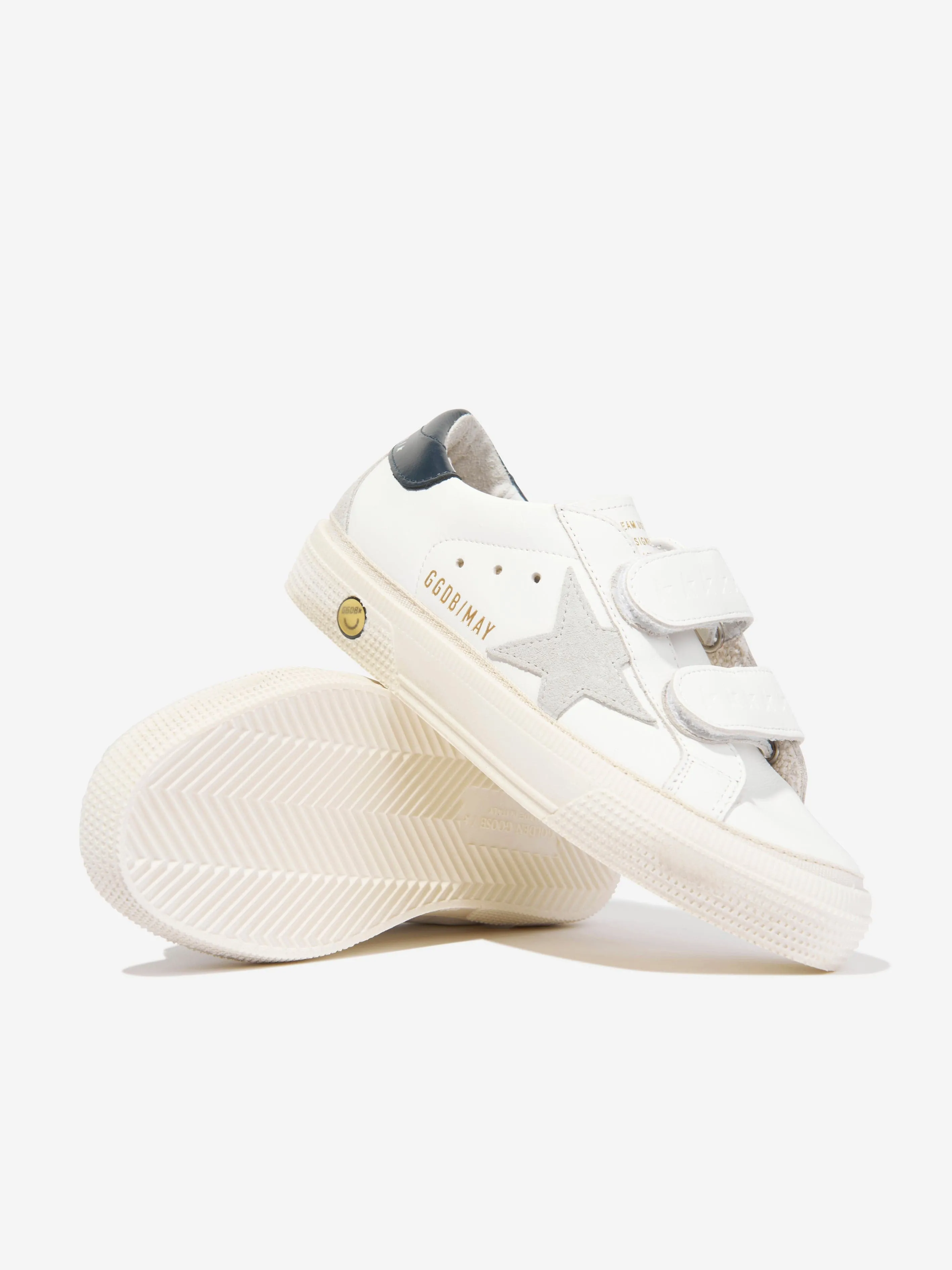Golden Goose Kids Baskets en Cuir Star May Scolaires en Blanc