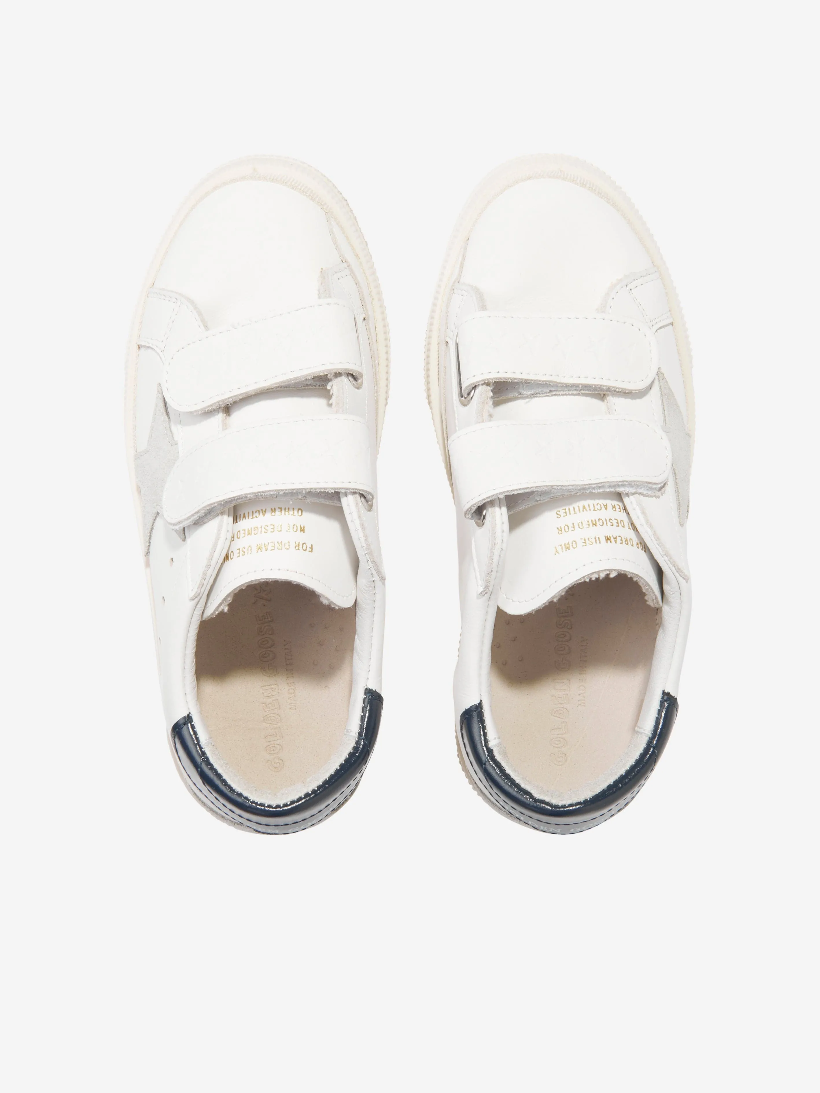 Golden Goose Kids Baskets en Cuir Star May Scolaires en Blanc