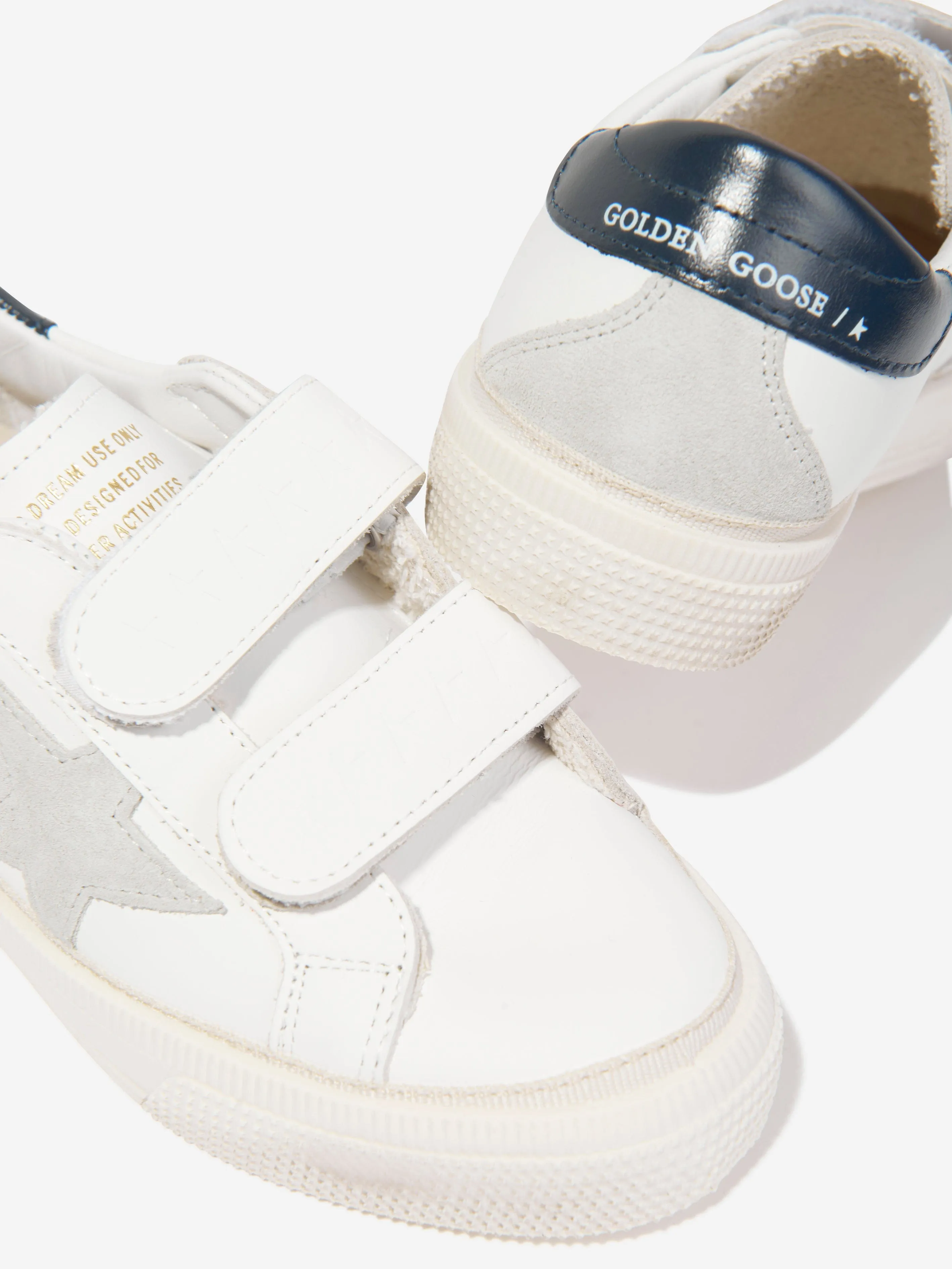 Golden Goose Kids Baskets en Cuir Star May Scolaires en Blanc