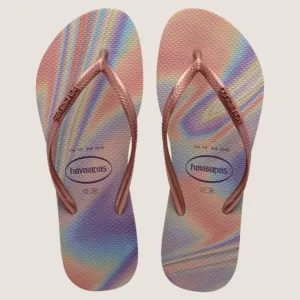 Havaianas Slim Metal Logo Iridescent Tong Shoes_Havaianas