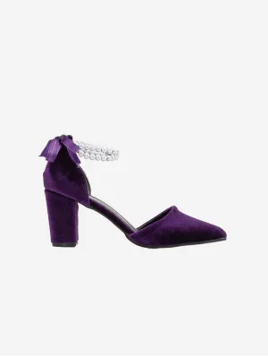Escarpins Hazel Vegan Velours & Perle | Violet