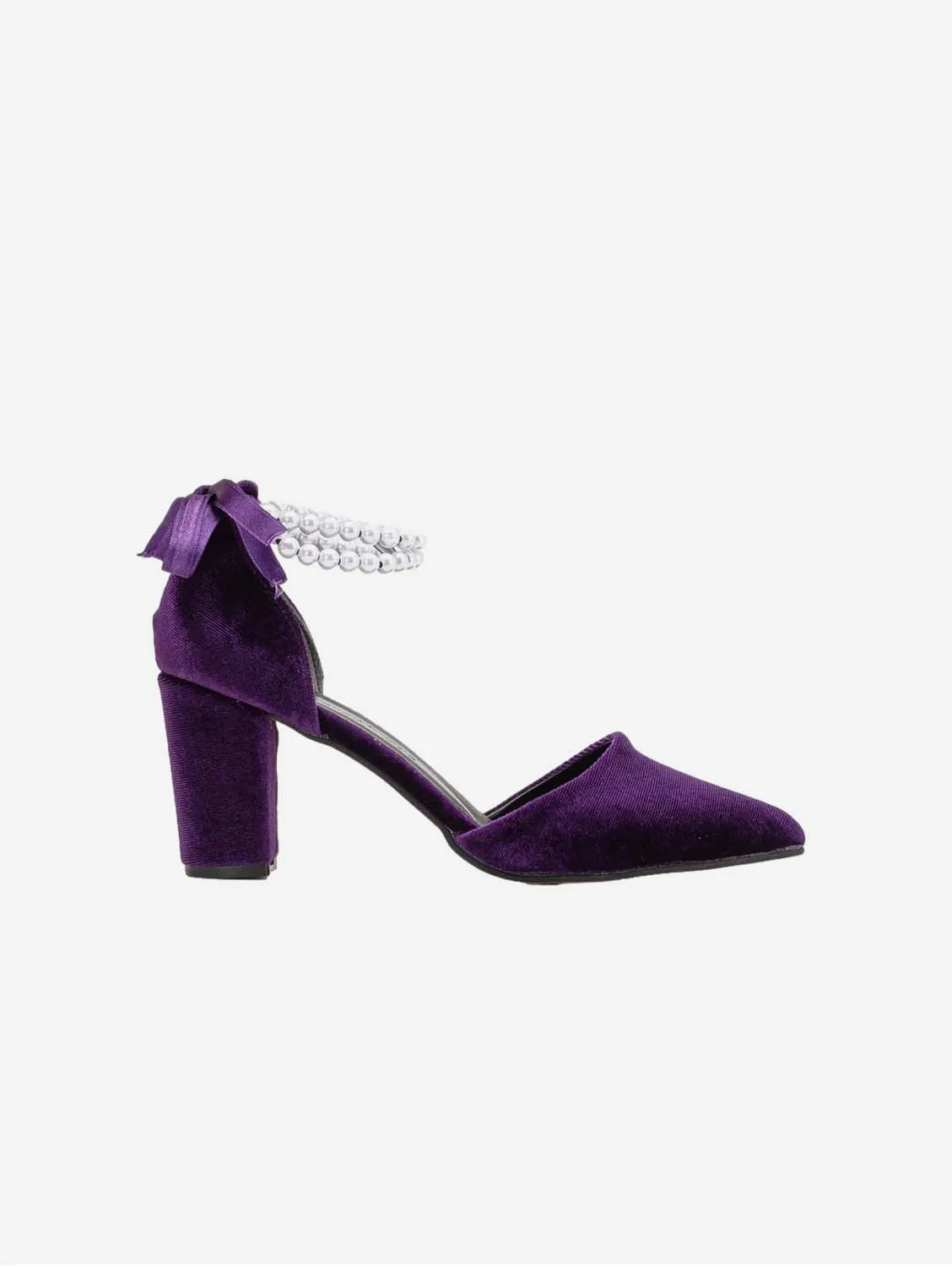 Escarpins Hazel Vegan Velours & Perle | Violet