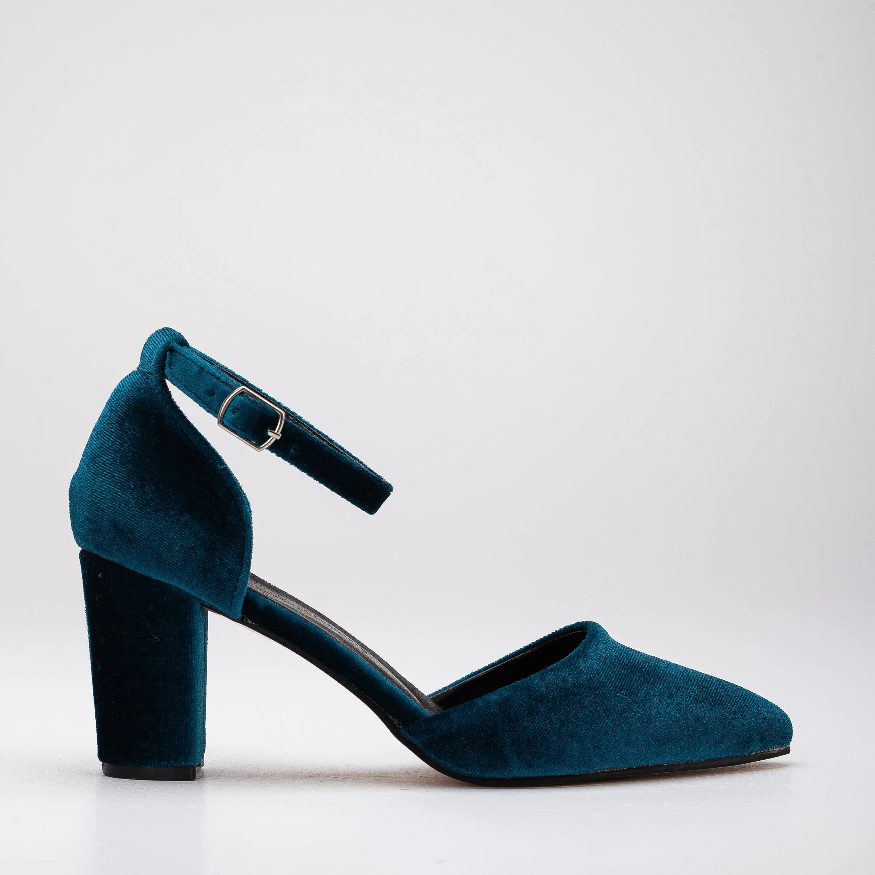 Escarpins Hazel Vegan Velours & Perle | Bleu Sarcelle