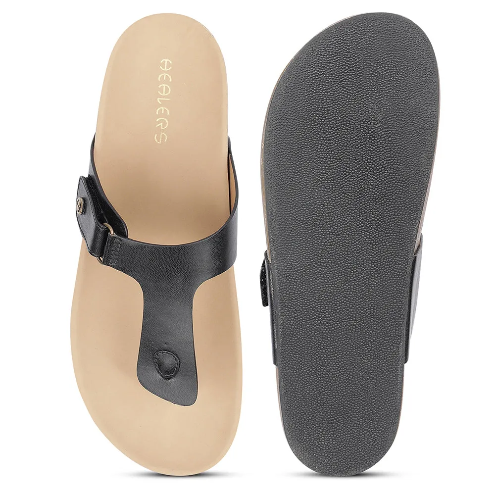Sandales décontractées à boucle noire pour femmes J332-12 par Liberty