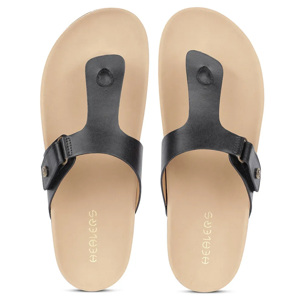 Sandales décontractées à boucle noire pour femmes J332-12 par Liberty