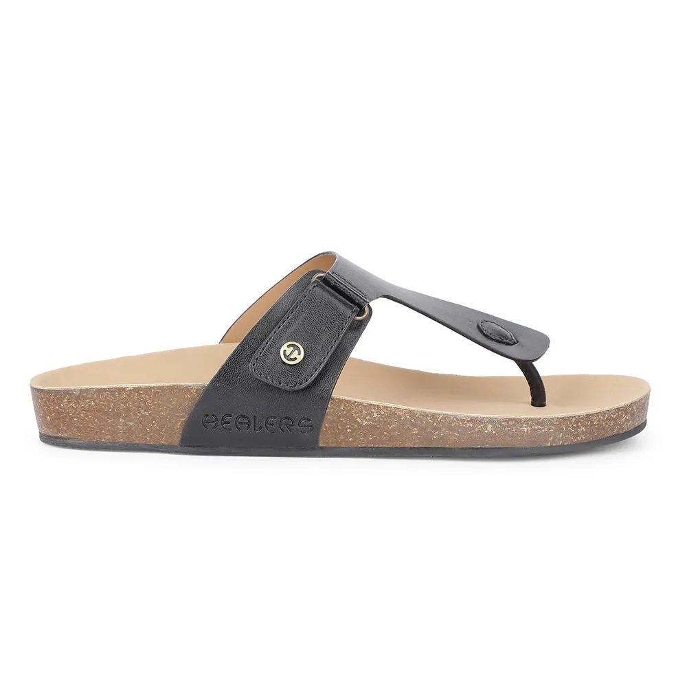 Sandales décontractées à boucle noire pour femmes J332-12 par Liberty