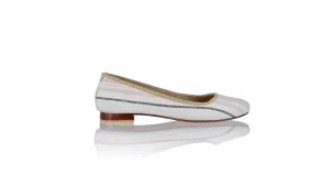 Kate 20mm Ballet - Ligne blanche et moka en lin