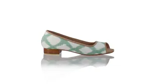 Kate Peeptoe Ballet 20mm - Endek Diamant Vert Blanc