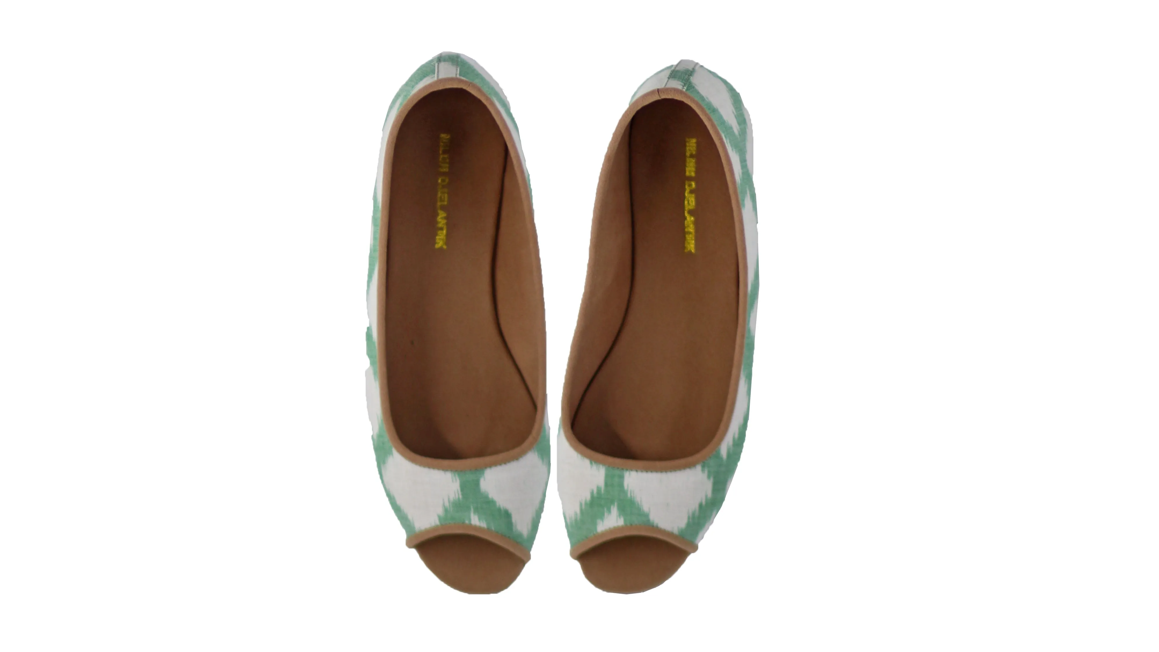 Kate Peeptoe Ballet 20mm - Endek Diamant Vert Blanc