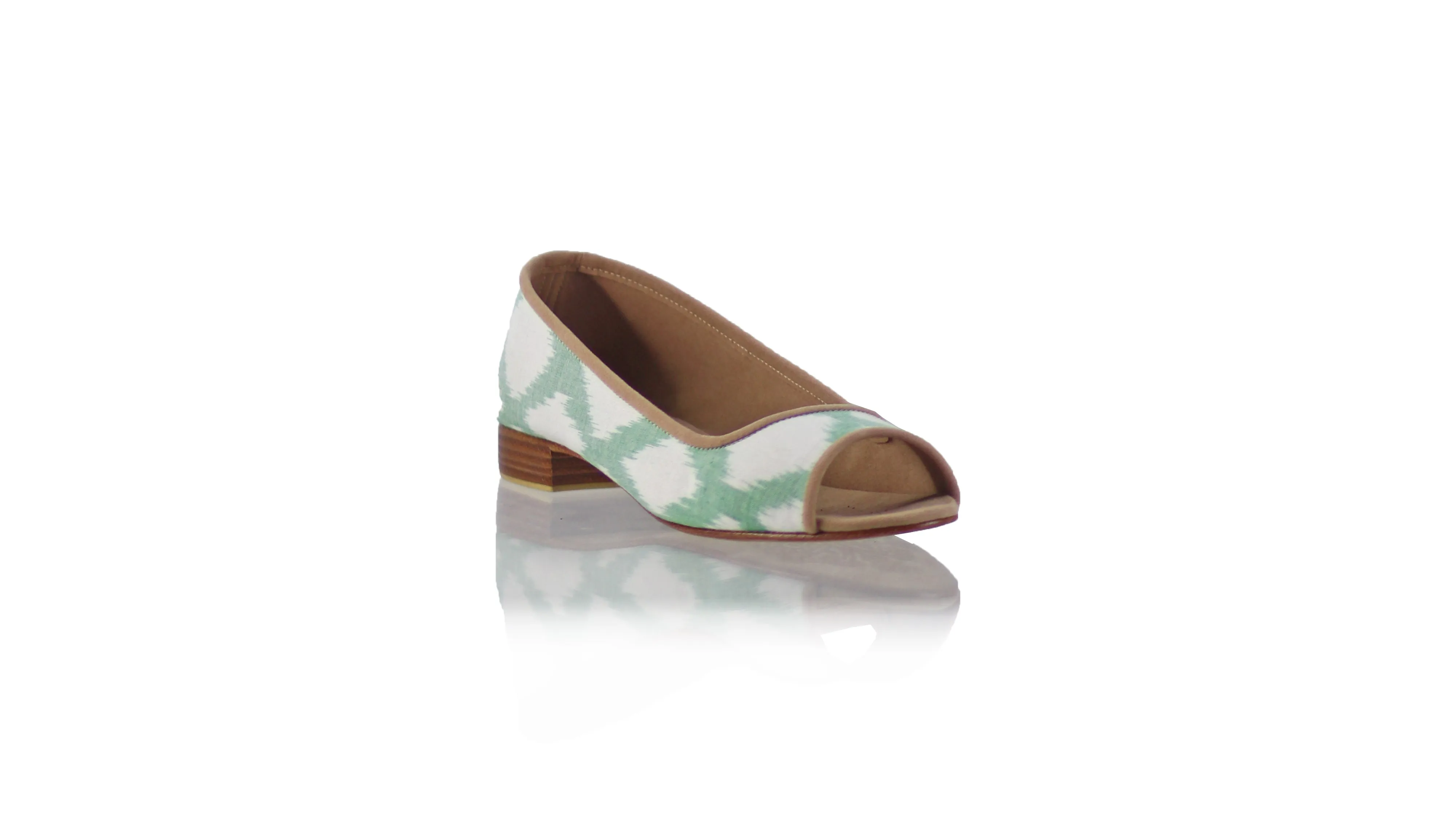 Kate Peeptoe Ballet 20mm - Endek Diamant Vert Blanc