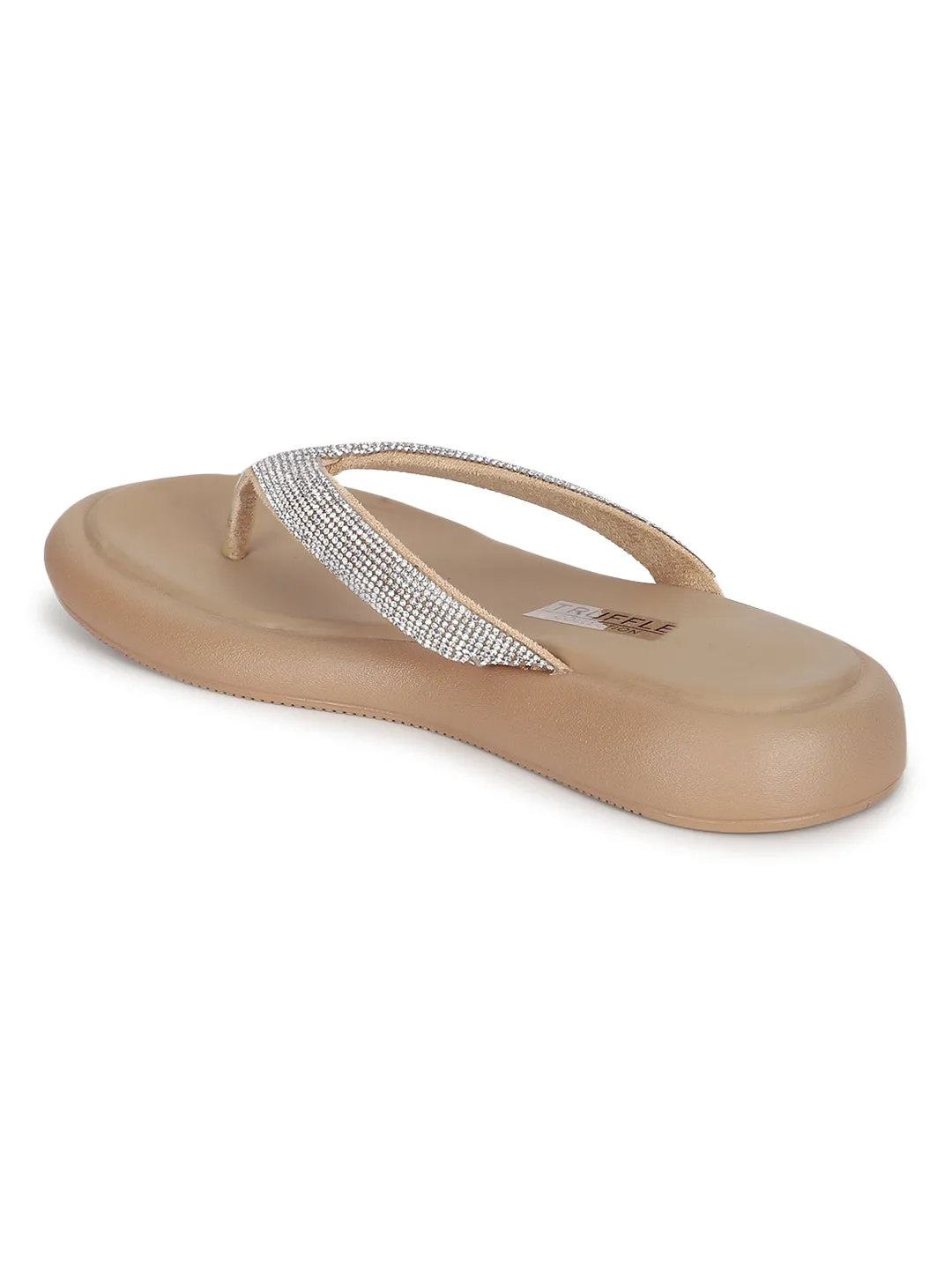 Escarpins stylés à bride T ornés en PU kaki (TC-RS3639-KHA)