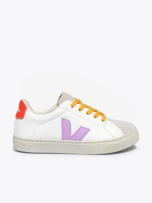 Baskets Esplar en cuir à lacets pour enfants en blanc