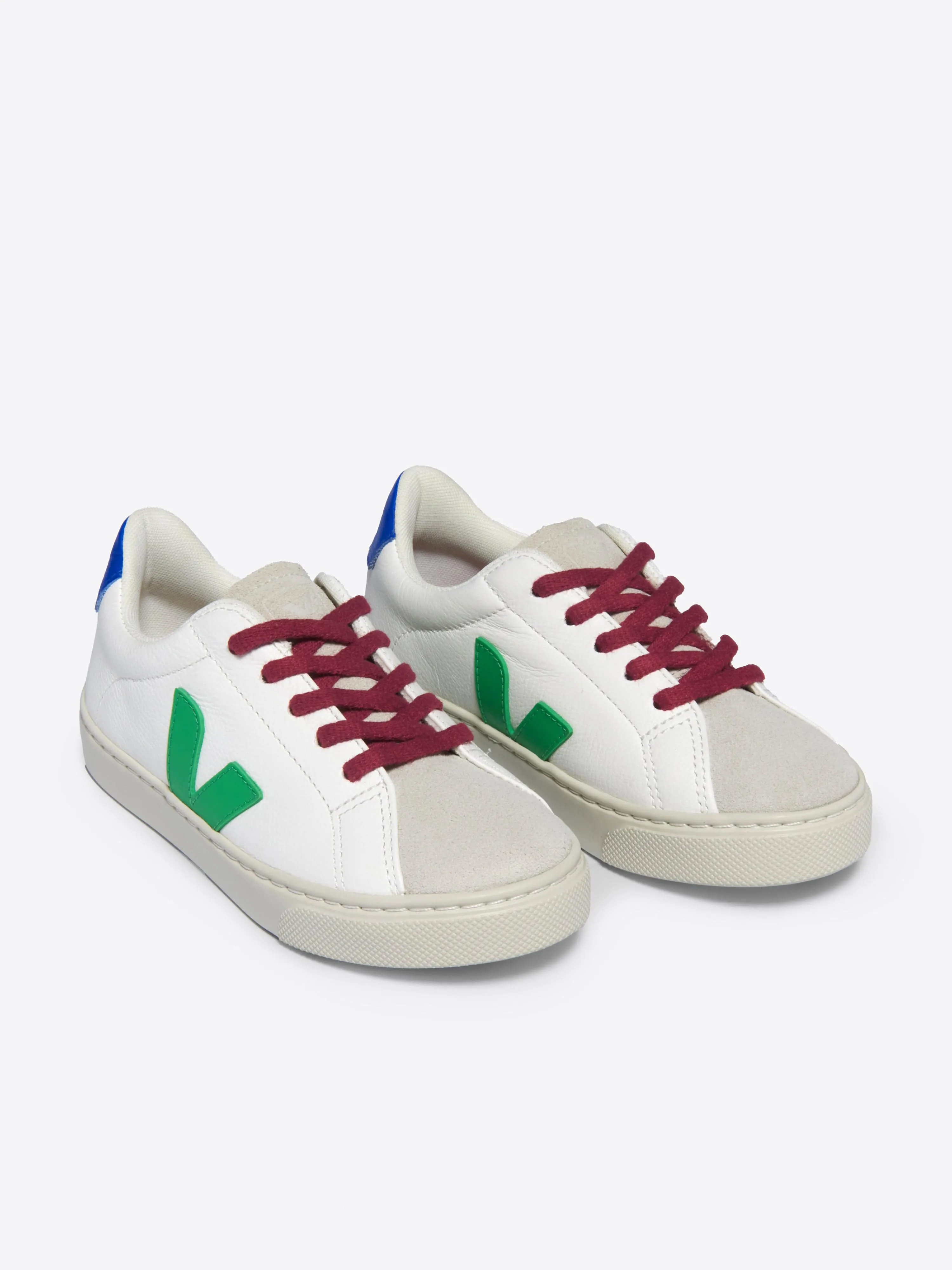 Baskets en cuir avec lacets pour enfants Esplar en blanc
